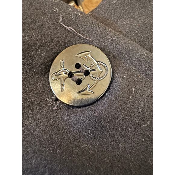 Vintage US Navy Peacoat Men’s 100% Wool Military Jacket Anchor Buttons Black S/M - Picture 5 of 6